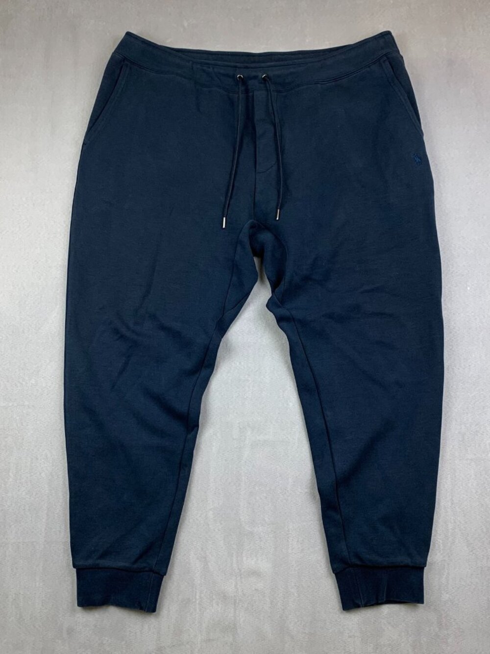 Ralph Lauren Polo Mens Sweatpants 2XL Navy Blue Double-Knit Jogger Pant Tapered